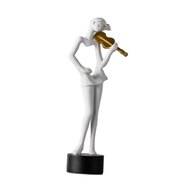 Figura de violinista intérprete musical de 7,8 pulgadas, escultura de resina, colección de escritorio, adorno de mesa para el hogar, cocina y comedor