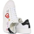 thumbnail image 4 of Guess Rockies Women's Lace Up Leather Logo Print Trainers In White Size 8.5, 4 of 6