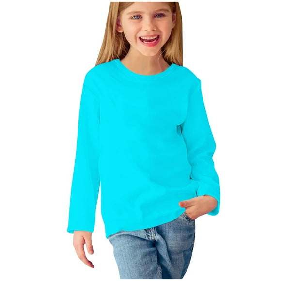 ShomPort Boys and Girls Clothes Casual Long Sleeve Crew Neck T Shirts Kids Loose Soft Lightweighht Pullover Tops