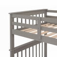 thumbnail image 6 of Twin-Over-Twin Bunk Bed Frame with Storage, Solid Pine, No Box Spring, Gray for Bedroom, 6 of 12
