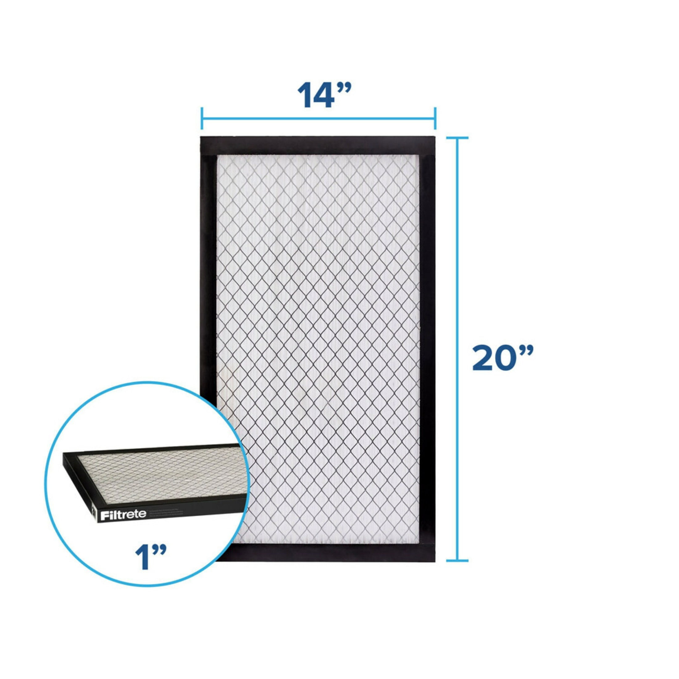 (2 pack) Filtrete 14x20x1 HVAC Furnace Air Filter, MPR 2500 MERV 14, Premium Allergen and Ultrafine Particles, 1 Filter