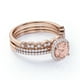 thumbnail image 3 of JeenMata Juego de Trío de Morganita Creada en Corte Redondo de 1,75 Quilates - Juego de Novia - Juego de Trío de Bodas - Anillo de Halo - Anillo Más Vendido - Oro Rosa de 18 K sobre Plata, 3 of 6