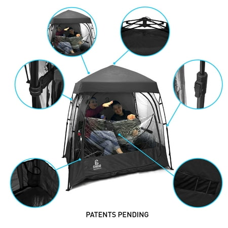 EasyGo Products CoverU Sports Shelter – 2 Person Weather Tent Pod (BLACK) – Patents Pending