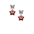 thumbnail image 2 of Delight Jewelry Silvertone Red Star Santa Silvertone Antiqued Butterfly Post Earrings, 2 of 4