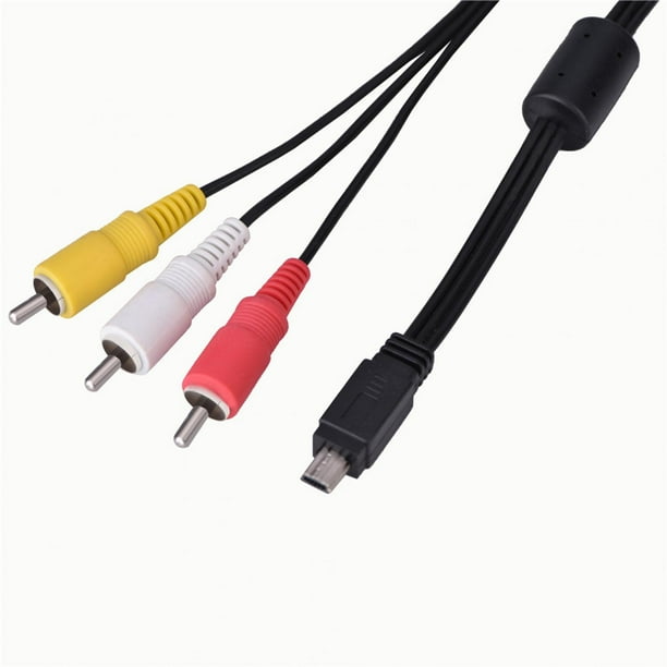 Cable AV de Audio y video NikouMX Mini USB a 3 RCA 1,2 metros Negro
