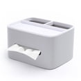 thumbnail image 1 of Dispensador de pañuelos de escritorio con tapa ABS PS, rectangular, multifuncional, con control remoto, caja de papelería para sala de estar y dormitorio, 1 of 12