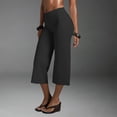 thumbnail image 6 of RUTAYY Women's Pants Casual High Waist Workout Straight Wide Leg Solid Color Stretchy Yoga Running Gym Capri Bottoms Classic Versatile Trousers, 6 of 6