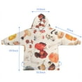 thumbnail image 7 of Colorful Mushroom Watercolor White Pattern Blanket Hoodies for Kids 6-13YR Oversize Wearable Blanket Hoodies for Boys Girls Teens, 7 of 7