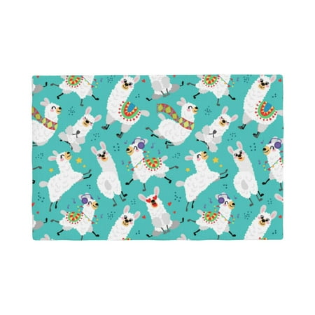 

Placemats Set of 4 / 6 cartoon llamas funny Alpaca cute Placemats for Dining Table Indoor/Outdoors Heat Resistant Washable Placemats 18 x 12