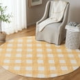 thumbnail image 2 of SAFAVIEH Easy Care Maggie Plaid Area Rug, Ivory/Gold, 6' x 6' Round, 2 of 10