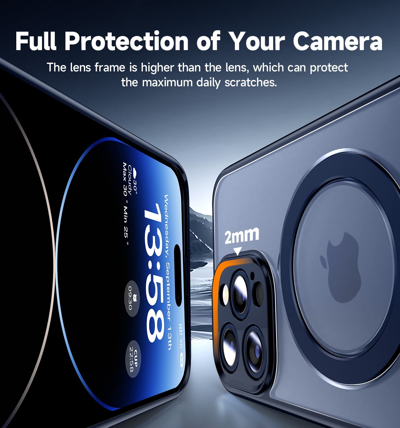 Magic John Phone Case for iPhone 14 Pro Rotatable Ring Kick Stand Magsafe Charging Shockproof Cover