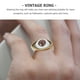 thumbnail image 5 of EeaseMX Anillo de aleación Anillo de dedo con diseño de ojo exagerado Anillo vintage Estilo punk Joyería de dedo Marrón, 5 of 7