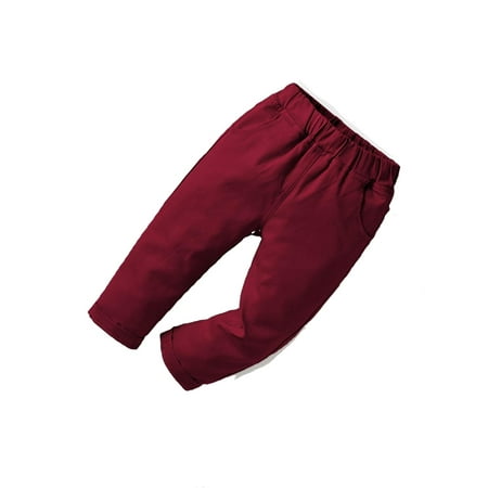 

Casual Solid Straight Leg Burgundy Toddler Boy Pants ( Boy s)