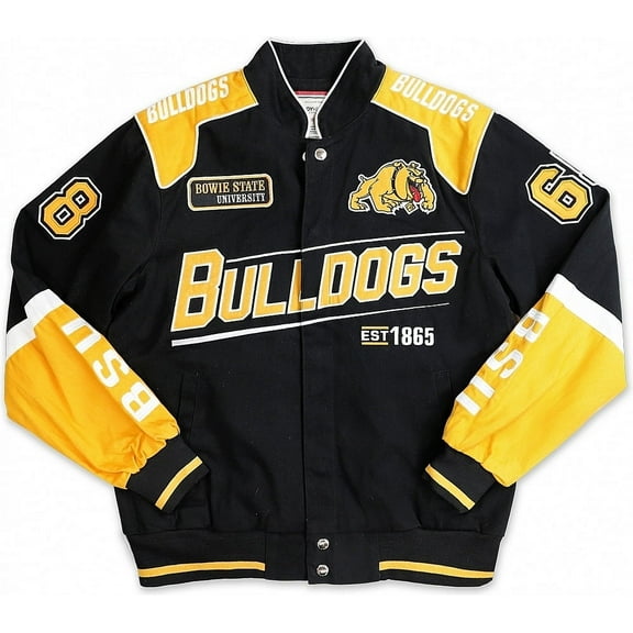 Big Boy Bowie State Bulldogs S9 Mens Racing Twill Jacket [Black - 2XL]