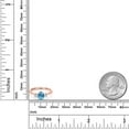 thumbnail image 6 of Gem Stone King 18K Rose Gold Plated Silver Swiss Blue Topaz and Lab Grown Diamond Engagement Ring for Women | 1.34 Cttw | Oval Checkerboard 7X5MM | Gemstone November Birthstone | Size 8, 6 of 6