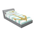 thumbnail image 2 of Ambesonne Vintage Fitted Sheet & Pillow Sham Set, Marine Golden Anchor, Twin, Pale Blue White, 2 of 2