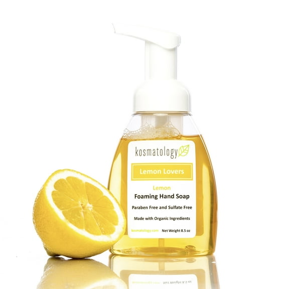 kosmatology Lemon Lovers Organic Foaming Hand Soap | Moisturizing Hand Wash | Clean Ingredients, Infused with Essential Oils | 8.5 fl oz