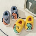 thumbnail image 6 of lnmuld Slippers for Kids Fashion Autumn and Winter Children Slippers Boys and Girls Flat Bottom Non On Round Toe Plush Warm Cartoon Dinosaurs Size:18-24 Months, 6 of 9