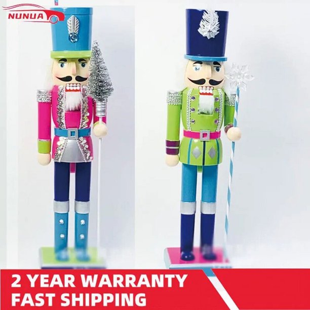 Figurita de muñeco Cascanueces de 38CM, manualidades de fiesta, decoraciones navideñas hechas a mano creativas, regalos especiales, soldado Cascanueces, 2 uds.