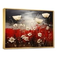 thumbnail image 2 of Designart "Blossoming Crimson Meadow" Flower Floater Framed Wall Decor, 2 of 5