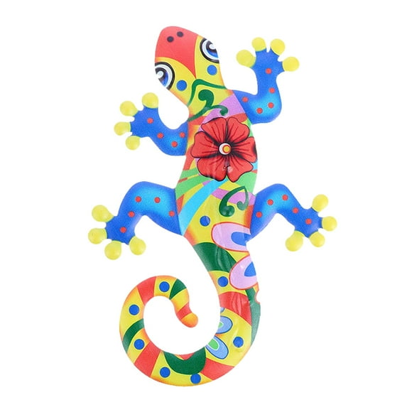 Colorful Gecko Art Wall Decor Iron Art Adornment Wall Mount Home Ornament