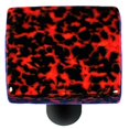 thumbnail image 1 of Hot Knobs HK8057-KB Bouton de Meuble en Verre Carré Noir et Rouge Granit - Poteau Noir, 1 of 1