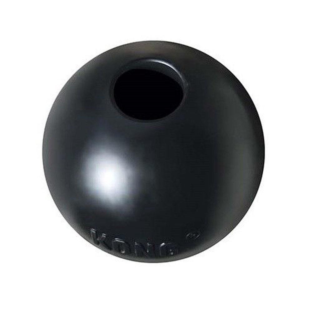 Hard Rubber Ball Dog Chew Tough Toy Extreme Black Durable Dental