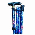 thumbnail image 1 of Wholesale Adjustable Aluminum Alloy Folding Cane with Non-Slip Base – 5-Section Telescopic Design for Elderly, Compact Storage & Outdoor Hiking Use, Blue Patterned Walking Stick for Safe Mobility, 1 of 6