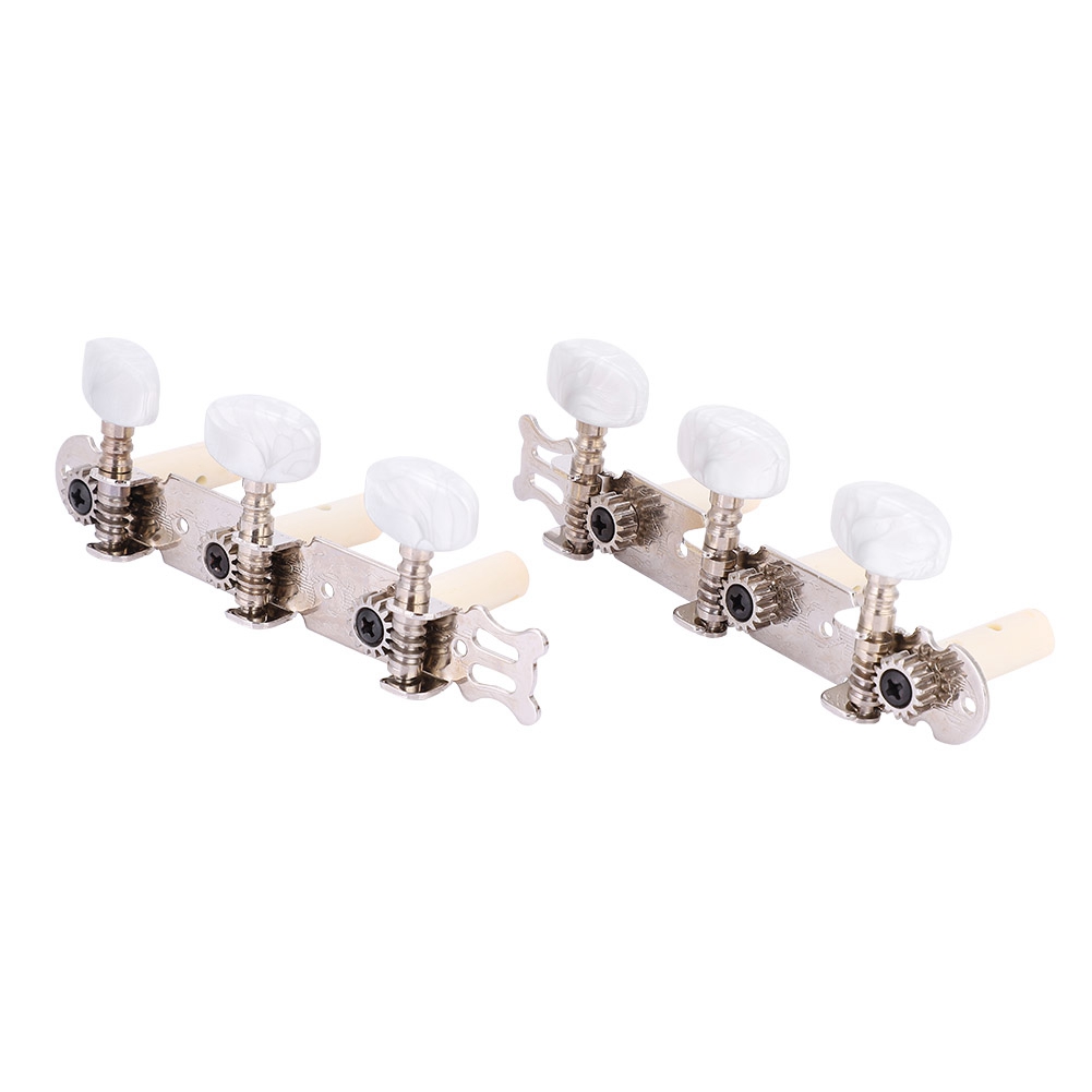 iFCOW Machine Heads 3+3 Acrylic Classical Guitar String Tuning Peg Tuners Machine Heads Silver