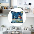 thumbnail image 3 of Snowman with Gift in Winter Landscape Linen toss pillowcase Decoration pillowcase Gift preferred 20x20" Cushion cover 1 set Sofa pillowcase Sofa bedroom living room car, 3 of 7