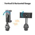 thumbnail image 4 of VELEDGE Aluminum Alloy Phone Holder Clamp Phone Tripod Mount 360° Rotatable with Dual Cold Shoe, 4 of 8