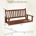 thumbnail image 4 of Costway Poplar Wood Hanging Porch Swing, Brown, 4 of 10