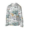 thumbnail image 2 of Kll The World Map With Cartoon Animals Print Men'S Women’s Upf 50+ Sun Protection Outdoor Hoodie Jacket Long Sleeve Fishing Hiking Performance Shirt- Small, 2 of 8
