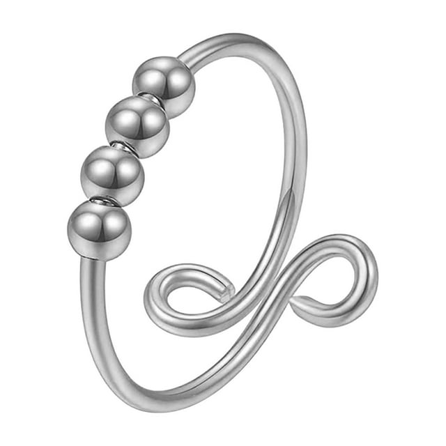 3 Pieces Of Silver Single-turn Spiral-turn Rotating Rings Anti-stress And Anxiety Ring RingsThe Best Gift for A Loved One