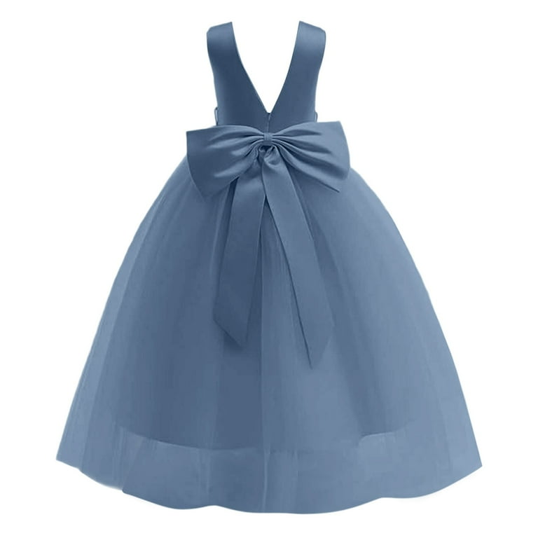 Dresses for Kids Short Sleeves Blue Girls Fall Dress Birthday Dress Girls  Dresses Size 9-10 year - Walmart.com