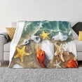 thumbnail image 1 of Fotbe Seashell On The Beach Manta de Franela con Estampado, Manta Ultrasuave para Cama, Sofá, Auto, Hipoalergénica y Antibolitas-60"x50", 1 of 6