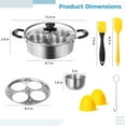 thumbnail image 4 of Egg Poacher Pan Kit, Includes Stainless Steel Pot, 4 Cups, Silicone Brush & Spatula, Rust-less Egg Cooker, Poached Egg Maker, Suitable for Multiple Stove Types, Easy Cleaning, 4 of 5