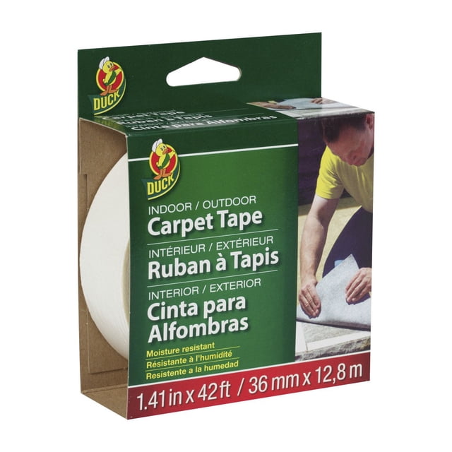 Cinta adhesiva Duck Brand para interiores y exteriores, 3,6 cm x 12,8 m, color blanco