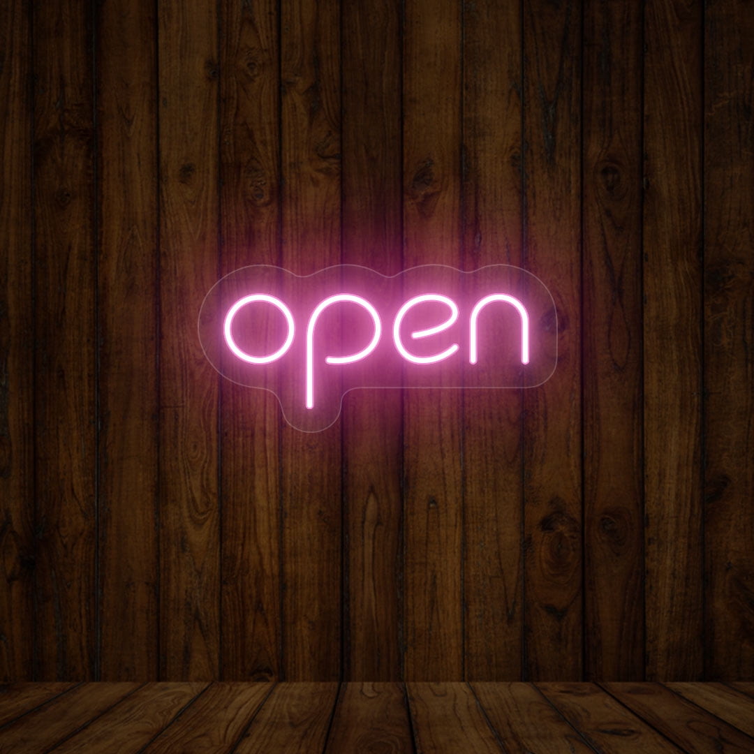 Open Single Color Sign (Iceblue, 14"(W)x6.5"(H))