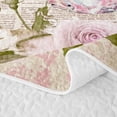 thumbnail image 5 of Castle Fairy Floral Rose Perfume Print Bed Spread Queen,Vintage Graffiti Pattern Queen Coverlet Set,Pink Beige, 5 of 7