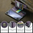 thumbnail image 2 of Allytech Business Wallet Case for Samsung Galaxy Z Fold6 with Credit Card Holder, [RFID Blocking] [Camera Screen Protection] PU Leather Magnetic Clasp Kickstand Shockproof Protective Case - Purple, 2 of 8