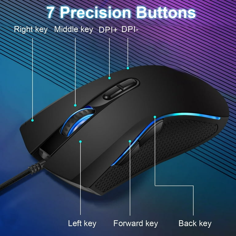 ZOUYUE Gaming Mouse Wired, USB Computer Mouse with 4