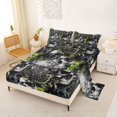 thumbnail image 2 of Homewish Spooky Skull Queen Sheets For Adults Teens,Flower Halloween Queen Sheet Sets,Green,4pcs,1 Flat Sheet, 1 Fitted Sheet and 2 Pillowcases, 2 of 6