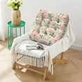 thumbnail image 2 of Country Floral Meditation Cushion - 9-Point Stitched Square Seat with Spring Floral Print, 2 of 5