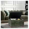thumbnail image 4 of KriKac Storage Ottoman Rectangular Tufted Upholstered Ottomans with Rivet, Footrest Footstool Seat with Wood Legs for Living Room Bedroom (Black Green), 4 of 7