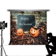 thumbnail image 2 of ABPHOTO Polyester Photography Background Happy Halloween Words Photo Booth Pumpkin Wooden Wall Backdrop Falls for Studio Photos 7 X 5 ft 2.2x1.5m, 2 of 4