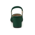 thumbnail image 2 of BLISSFUL STEP Women's Block Heel Pumps Slingback Heels Dark Green 9, 2 of 7