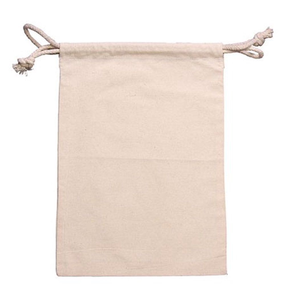 Carrygreen Pack of 6 6 oz. Cotton Canvas Drawstring Bag 10"w x 14"H