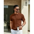 thumbnail image 3 of COOFANDY Men Knit Button Down Shirt Vintage Short Sleeve Polo Shirts Casual Beach Tops Fashion Hawaiian Shirt, 3 of 5