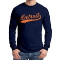 thumbnail image 4 of UGP Campus Apparel Detroit Baseball Script - Hometown Pride, Pitcher Long Sleeve T Shirt - Large - Navy, 4 of 6